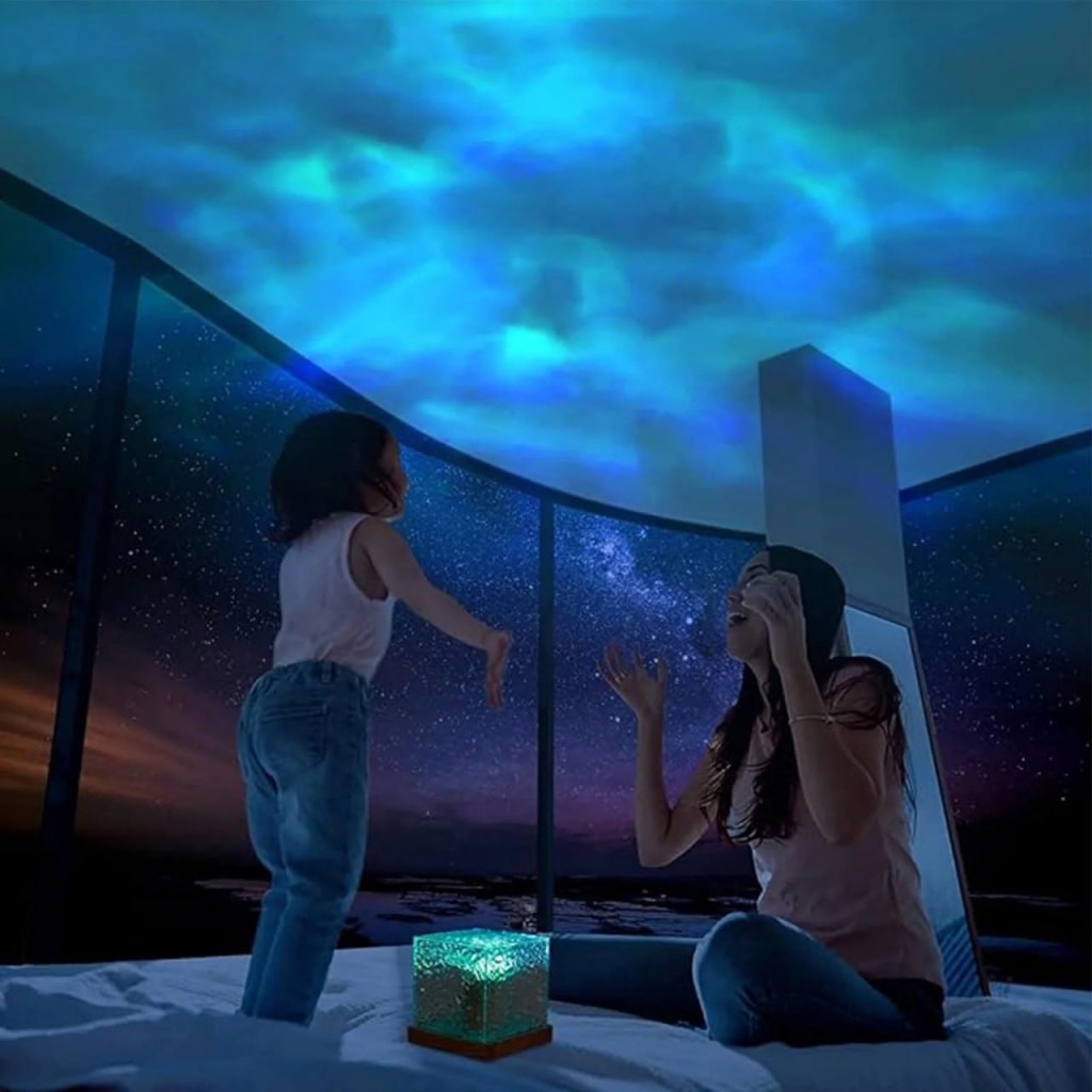 Ocean Wave Water Ripple Projector Lamp | LED Crystal Ambient Night Light for Bedroom, Romantic Aura, Home Décor & Relaxation