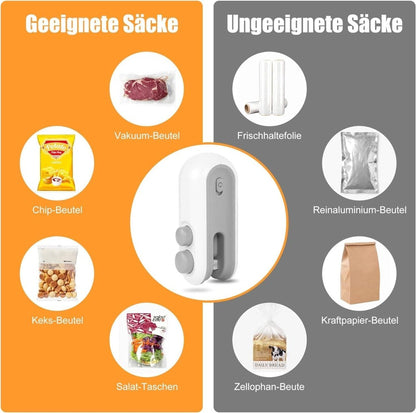 2-in-1 Mini Packet Sealer Machine | Portable Heat Bag Sealer & Cutter | USB Rechargeable, Magnetic, 400mAh – For Chips, Snacks & Food Storage