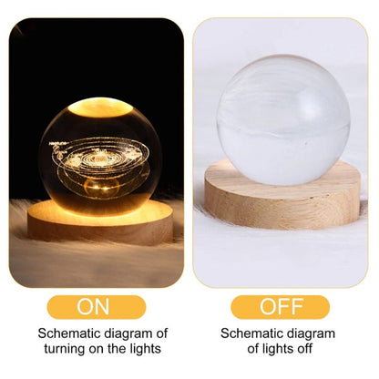 3D Crystal Ball Night Lamp | Galaxy Planet LED Lamp | Aesthetic Home Décor, USB Rechargeable | Moon, Saturn & Galaxy Effect Light