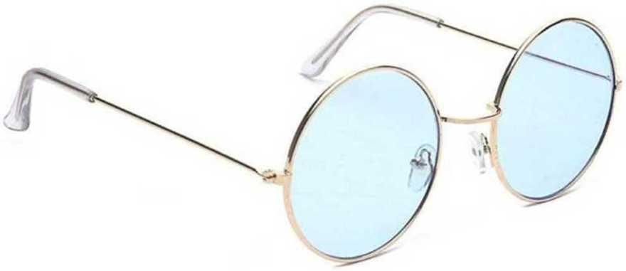 Unisex Round Frame Blue Sunglasses