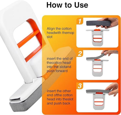 Mini Foldable Sponge Mop with Self-Squeeze System | Kitchen, Bathroom, Toilet & Tile Cleaning Set