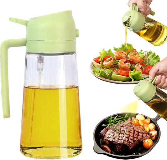 Oil Dispenser Set 500ml – 2-in-1 Spray & Pour Bottle for Kitchen