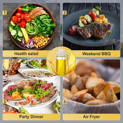 Oil Dispenser Set 500ml – 2-in-1 Spray & Pour Bottle for Kitchen