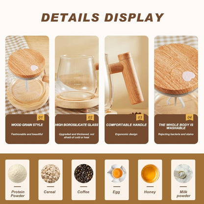 Self-Stirring Electric Mixing Mug 500ml | Rechargeable Automatic Coffee & Protein Blender Cup