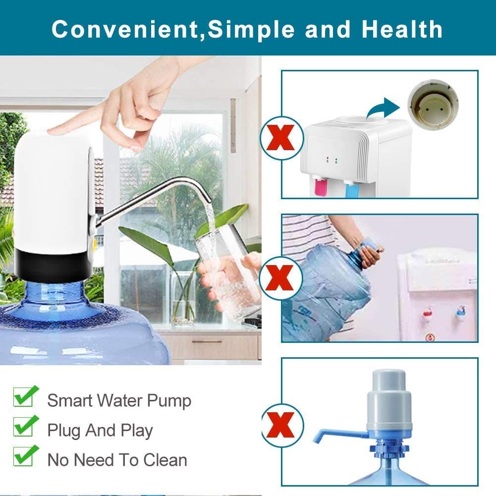Automatic Wireless Water Can Dispenser Pump for 20L Bottle | USB Rechargeable, One-Touch Operation