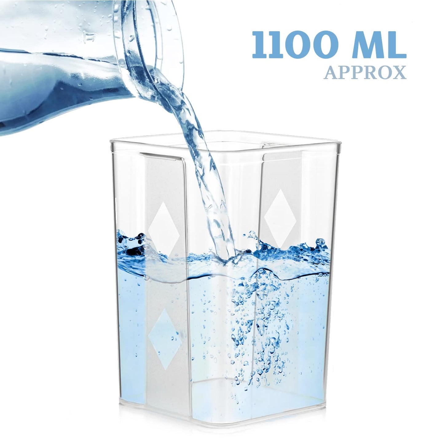 Premium Push Button Wall Mount Kitchen Storage Containers | 1200 ML Airtight, Transparent, Space-Saving Food Containers – Pack of 4 (Black)