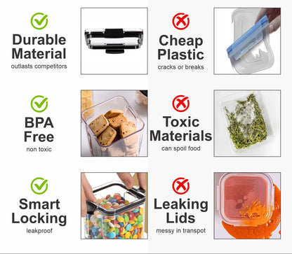 Premium Push Button Wall Mount Kitchen Storage Containers | 1200 ML Airtight, Transparent, Space-Saving Food Containers – Pack of 4 (Black)